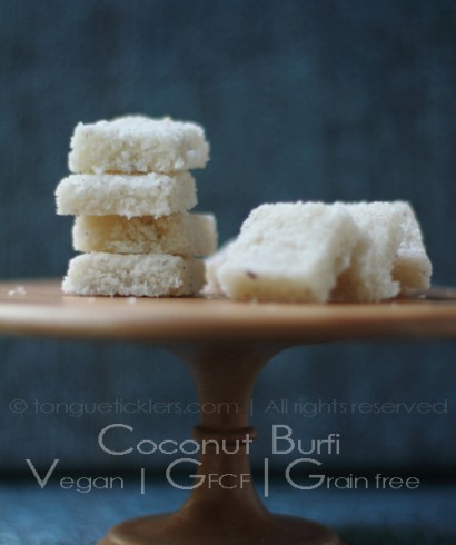 Thengai barfi | Coconut candy squares
